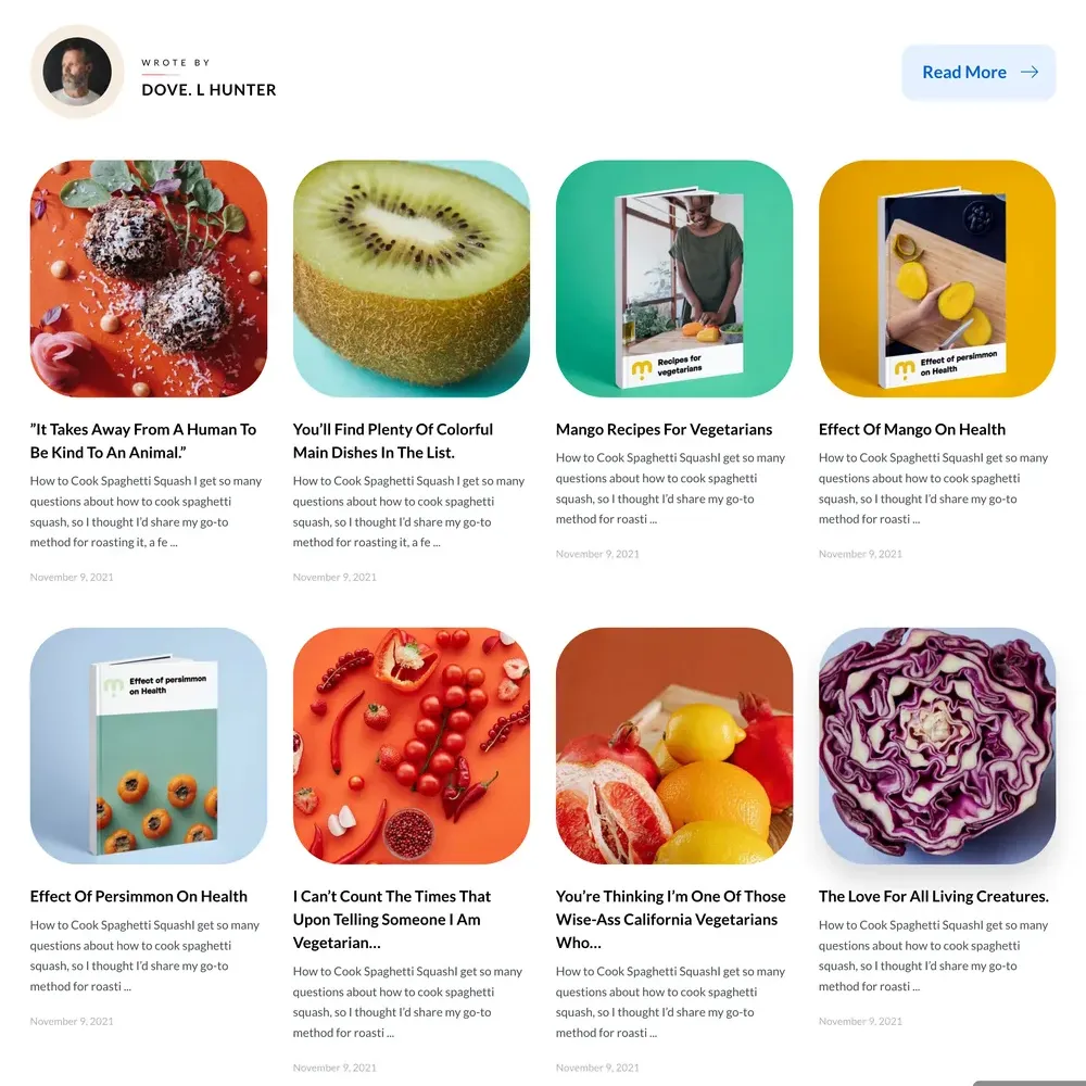 Vegetarian Blog Website Design with Free VPS Web Hosting