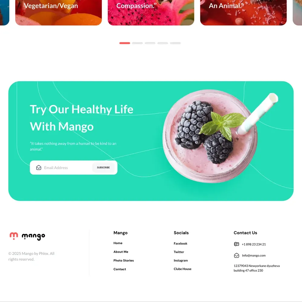 Vegetarian Blog Website Design with Free VPS Web Hosting