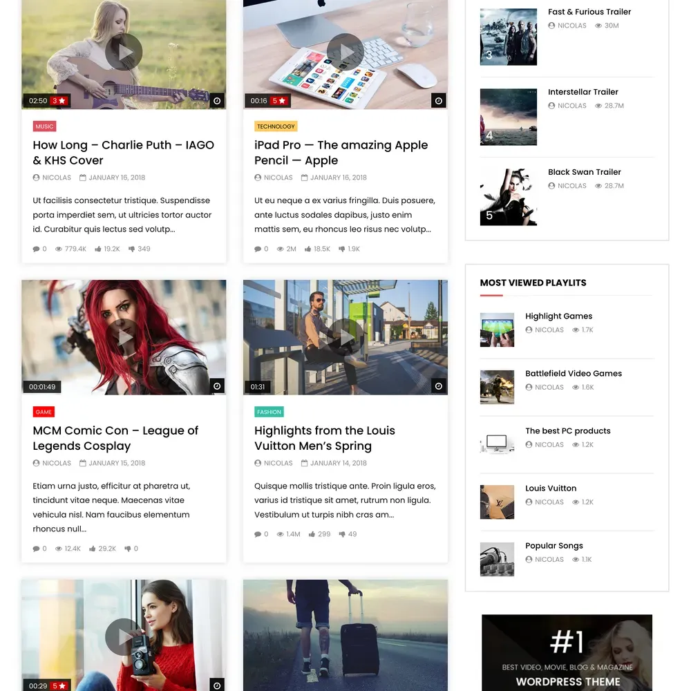 Video Blog Website Design with Free VPS Web Hosting