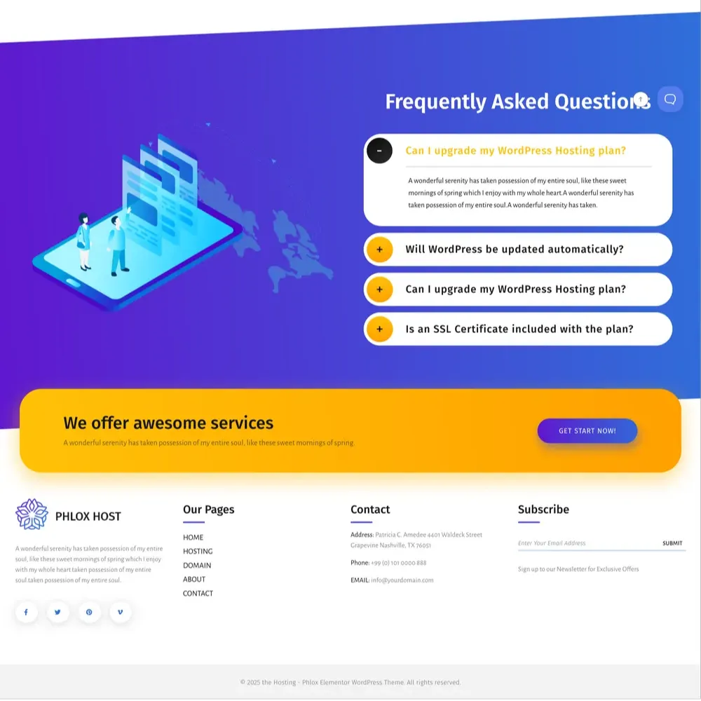 Web Hosting Service Website Design with Free VPS Web Hosting