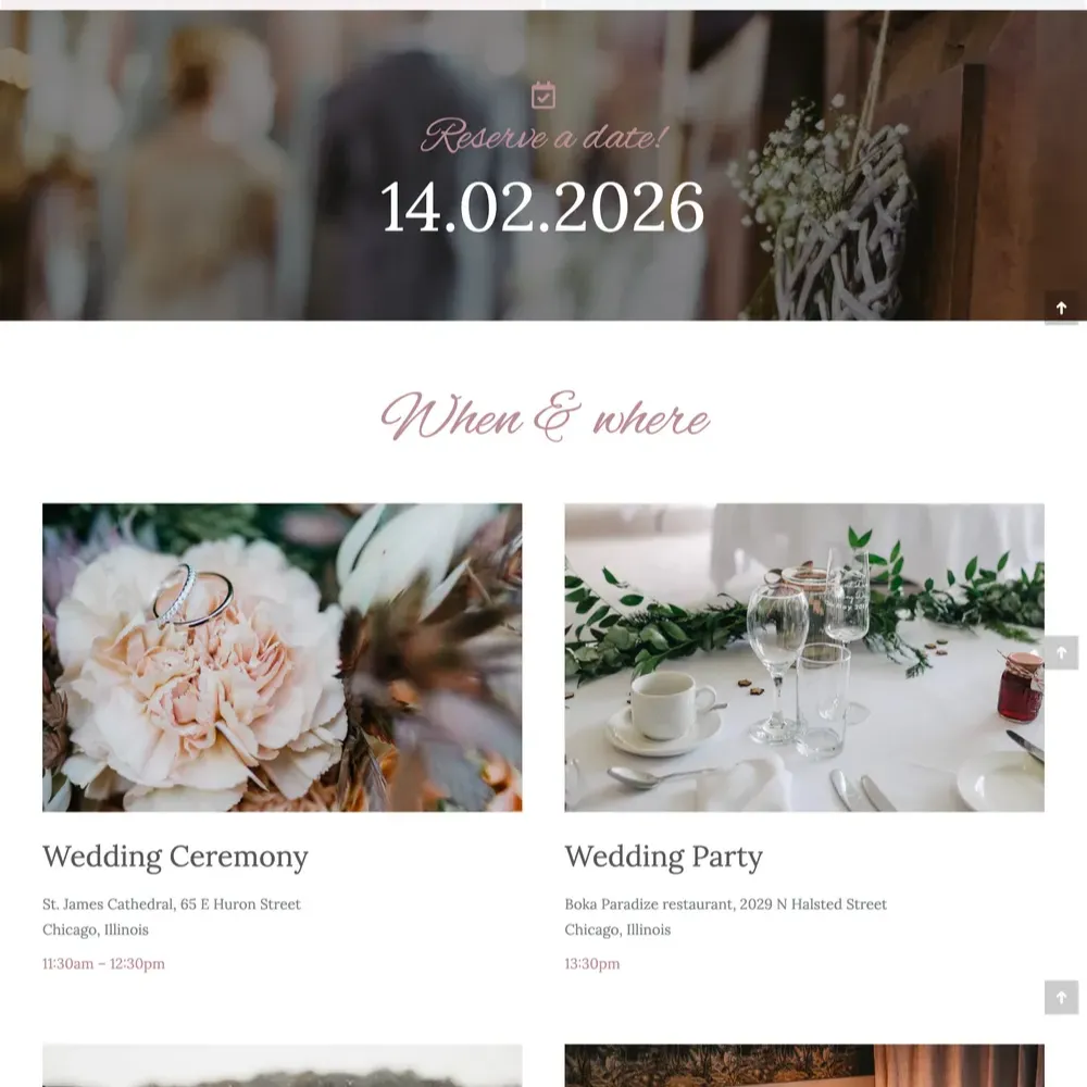Wedding Ceremony Website Design with Free VPS Web Hosting