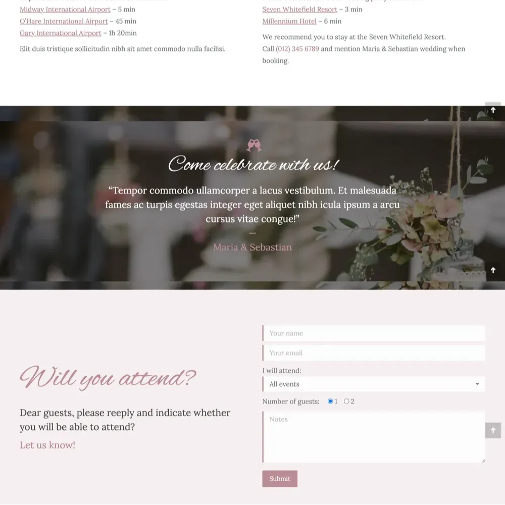 Wedding Ceremony Website Design with Free VPS Web Hosting