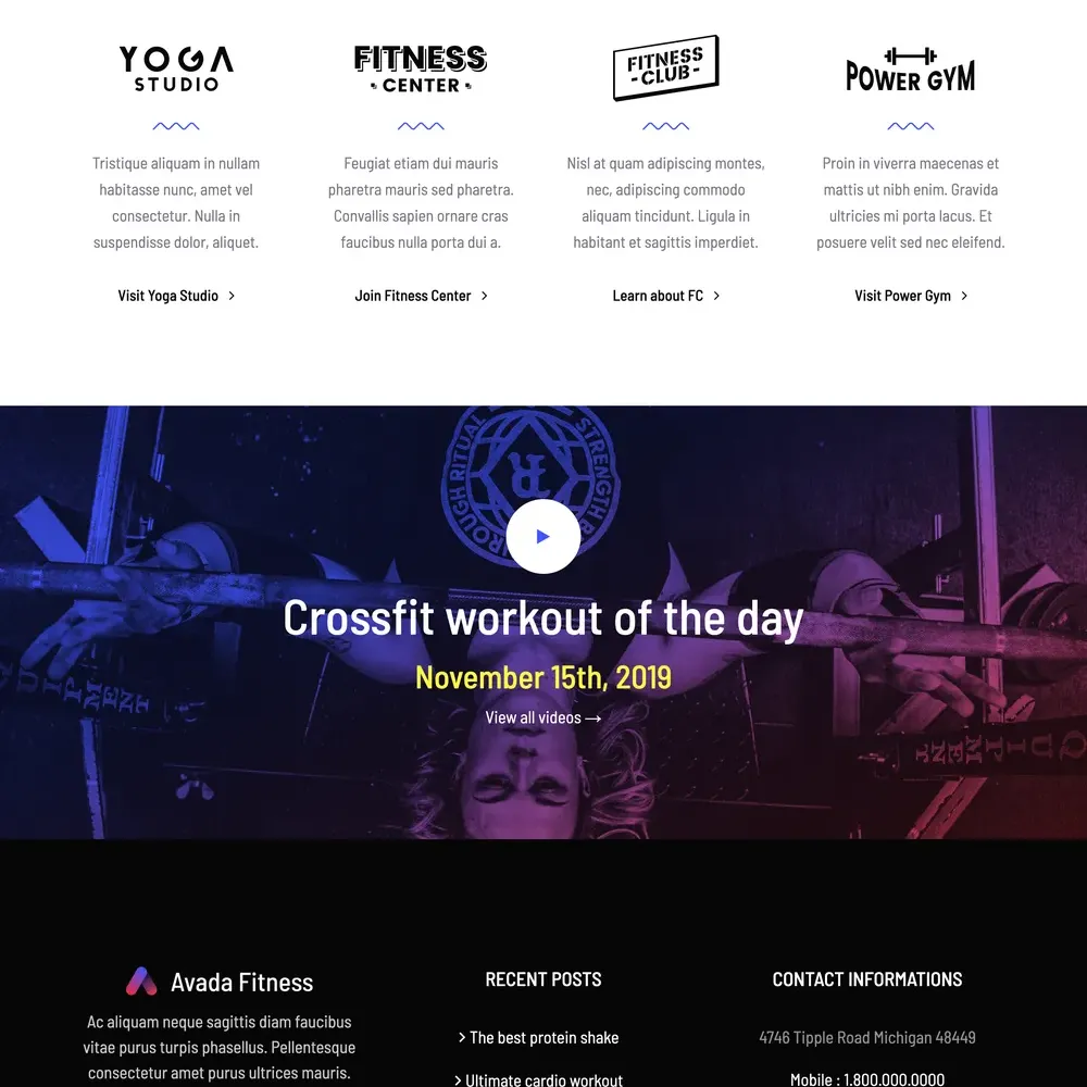 Fitness Website Design with Free VPS Web Hosting