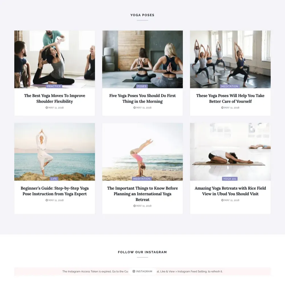 Yoga Blog Website Design with Free VPS Web Hosting