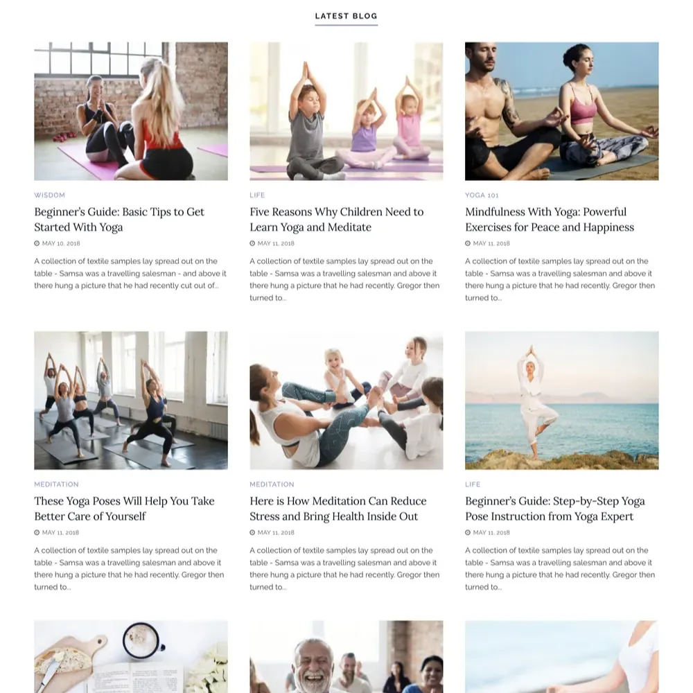Yoga Blog Website Design with Free VPS Web Hosting