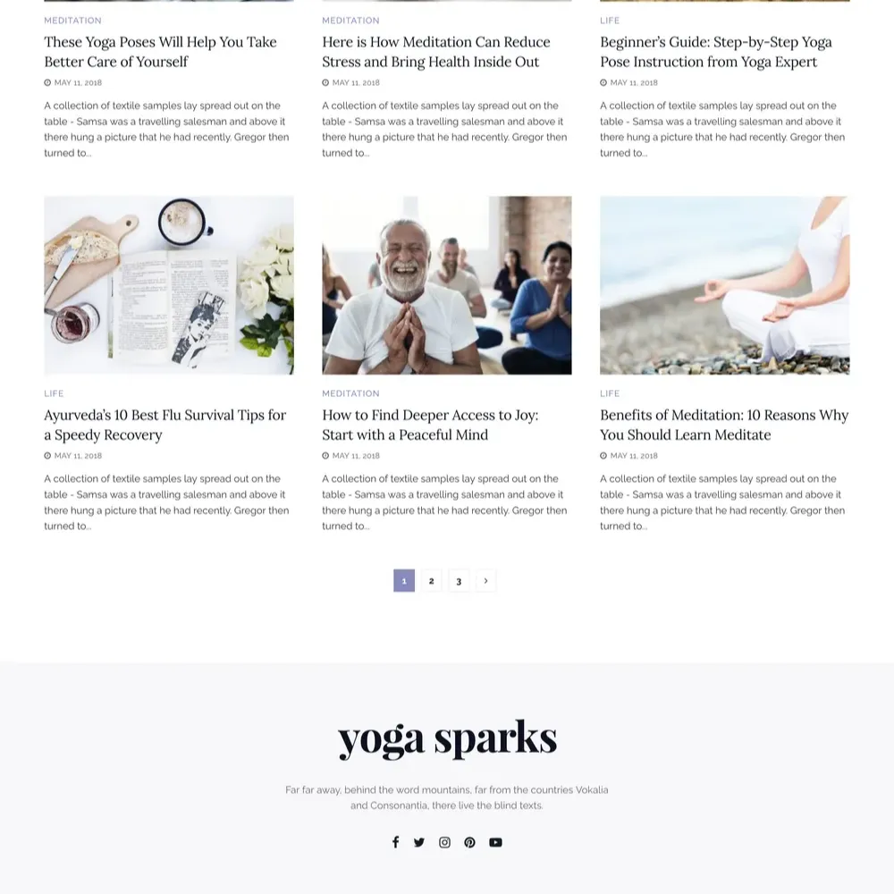 Yoga Blog Website Design with Free VPS Web Hosting
